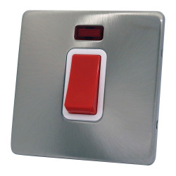 45A Cooker Switch Satin Chrome Screwless