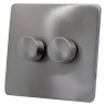2 Gang 2 Way 400 Watt Screwless Dimmer Switch Satin Chrome