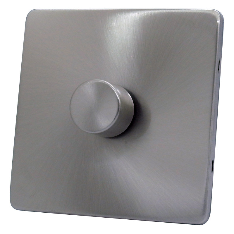 250 Watt 1 Gang 2 Way Dimmer Switch Satin Chrome Screwless