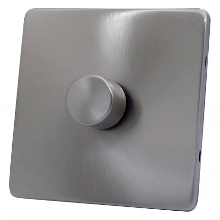 250 Watt 1 Gang 2 Way Dimmer Switch Satin Chrome Screwless