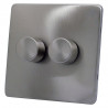 2 Gang 2 Way 400 Watt Screwless Dimmer Switch Satin Chrome