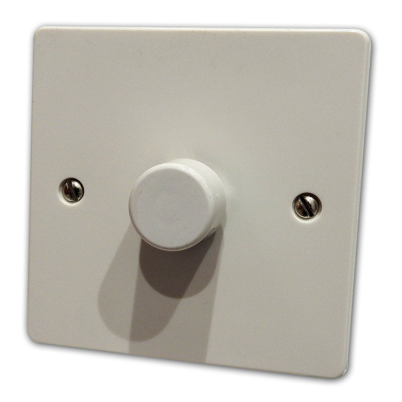250w 1 Gang 2 Way Dimmer Switch White Plastic