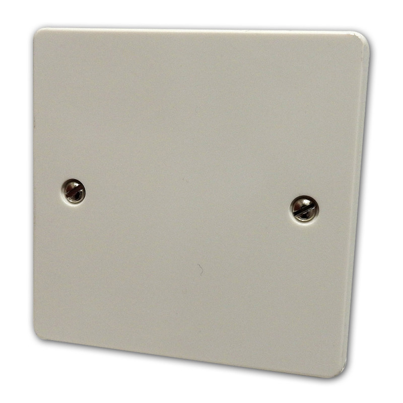 White Plastic 1 Gang Blank Plate