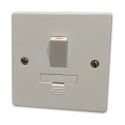 1 Gang 13 Amp DP Fuse Spur Switch White Plastic