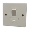 1 Gang 13 Amp DP Fuse Spur Switch White Plastic