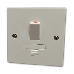 1 Gang 13 Amp DP Fuse Spur Switch White Plastic