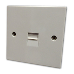 Master Single Telephone Socket White Plastic