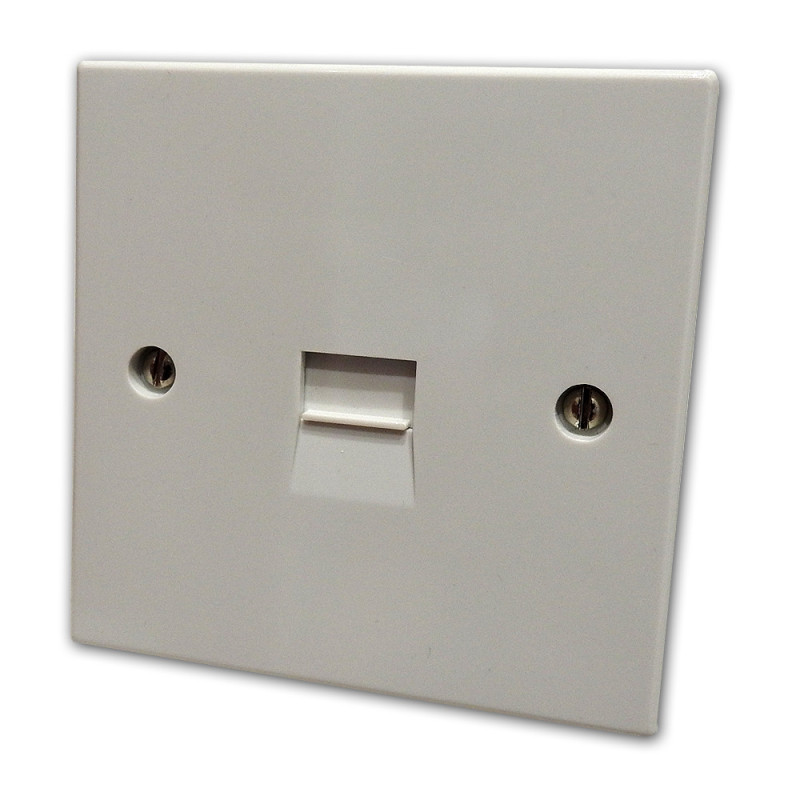 Master Single Telephone Socket White Plastic