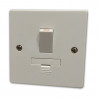 1 Gang 13 Amp DP Fuse Spur Switch White Plastic