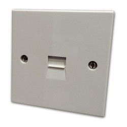 Master Single Telephone Socket White Plastic