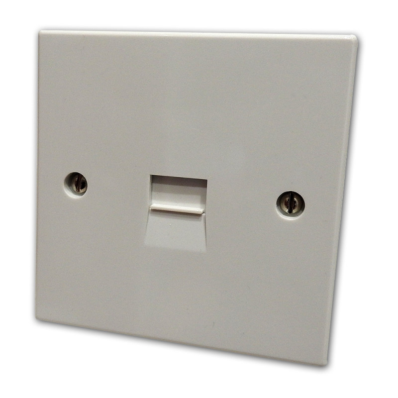 Master Single Telephone Socket White Plastic