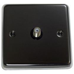 Isolated Satellite F Type Socket Black Nickel