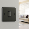 1 Gang 2 Way 10 Amp Light Switch, Black Nickel