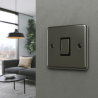 1 Gang 2 Way 10 Amp Light Switch, Black Nickel