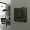 2 Gang 2 Way 10 Amp Light Switch Black Nickel