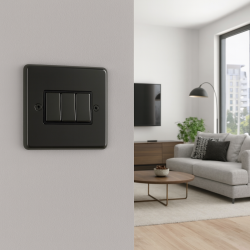 3 Gang 2 Way 10 Amp Light Switch Black Nickel