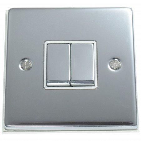 2 Gang 2 Way 10 Amp Light Switch Polished Chrome