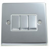 3 Gang 2 Way 10 Amp Light Switch Polished Chrome