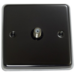 Isolated Satellite F Type Socket Black Nickel
