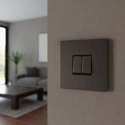 2 Gang 2 Way 10 Amp Screwless Light Switch Black Nickel