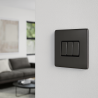 3 Gang 2 Way 10 Amp Screwless Light Switch Black Nickel