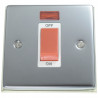 45A Cooker Switch Polished Chrome with Neon