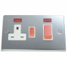 45A Cooker Switch 13A Switched Socket Polished Chrome