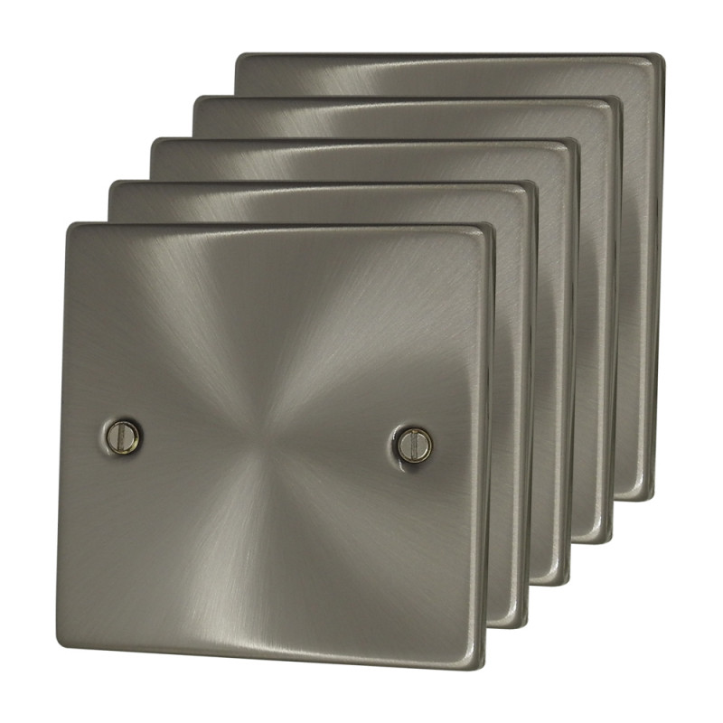 1 Gang Blanking Plate Satin Chrome Bundle Pack of 5