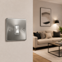 1 Gang 2 Way 10 Amp Light Switch Satin Chrome