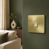 1 Gang 2 Way 10 Amp Light Switch Satin Brass