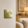 1 Gang 2 Way 10 Amp Light Switch Satin Brass