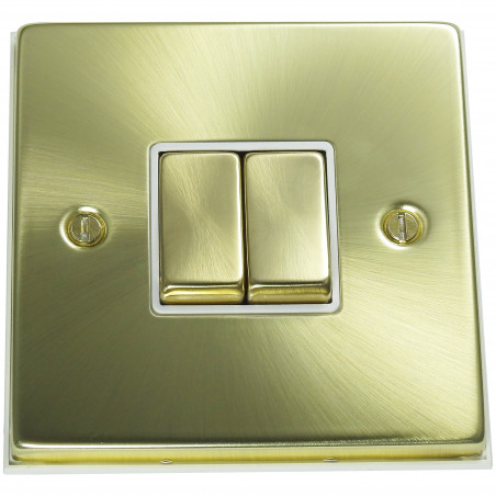 2 Gang 2 Way 10 Amp Light Switch Satin Brass