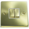 2 Gang 2 Way 10 Amp Light Switch Satin Brass