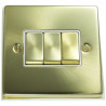3 Gang 2 Way 10 Amp Light Switch Satin Brass