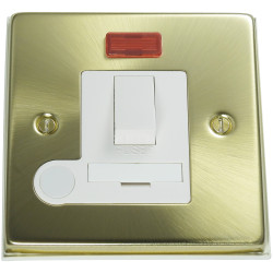13A Fused Spur Switch Satin Brass