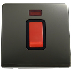 45 Amp Screwless Cooker Switch Black Nickel with Neon