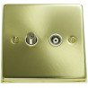 Isolated Satellite Coaxial Socket Satin Brass