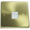 1 Gang Telephone Master Socket Satin Brass