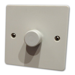 250W 1 Gang 2 Way Dimmer Switch White Plastic