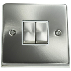 2 Gang 2 Way 10 Amp Light Switch Satin Chrome