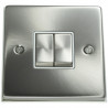 2 Gang 2 Way 10 Amp Light Switch Satin Chrome