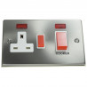 45A Cooker Switch 13A Switched Socket Satin Chrome