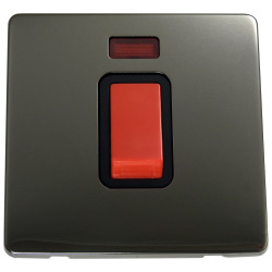 45 Amp Screwless Cooker Switch Black Nickel with Neon