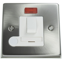 13A Fused Spur Switch with LED Satin Chrome