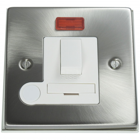 13A Fused Spur Switch with LED Satin Chrome