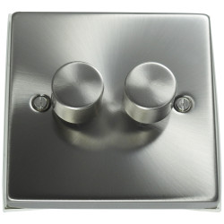 400 Watt 2 Gang 2 Way Dimmer Switch Satin Chrome