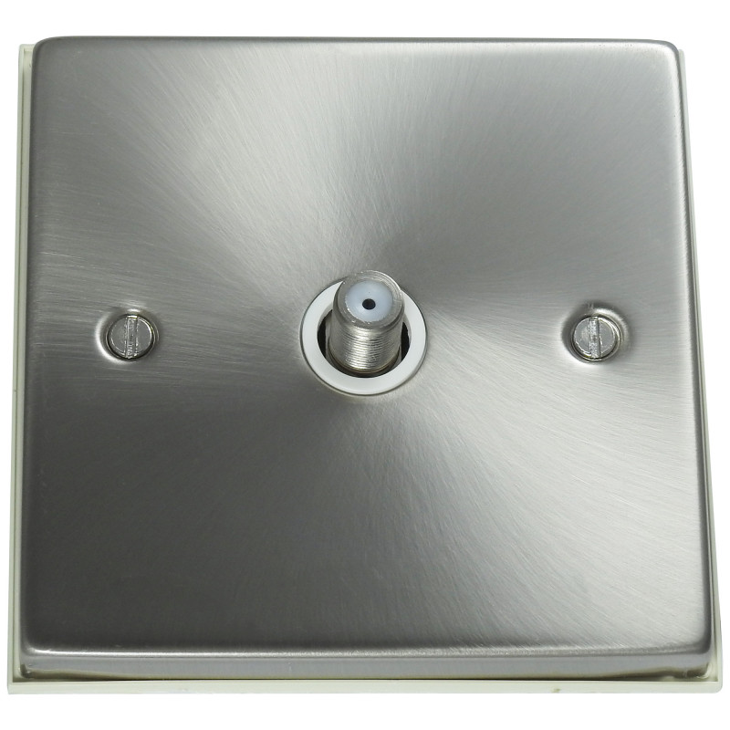 Isolated Satellite Single Socket Satin Chrome