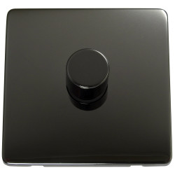 1 Gang 2 Way 250 Watt Screwless Dimmer Switch Black Nickel