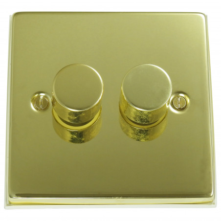 400 Watt 2 Gang 2 Way Dimmer Switch Polished Brass