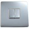 2 Gang 2 Way 10 Amp Light Switch Polished Chrome Screwless